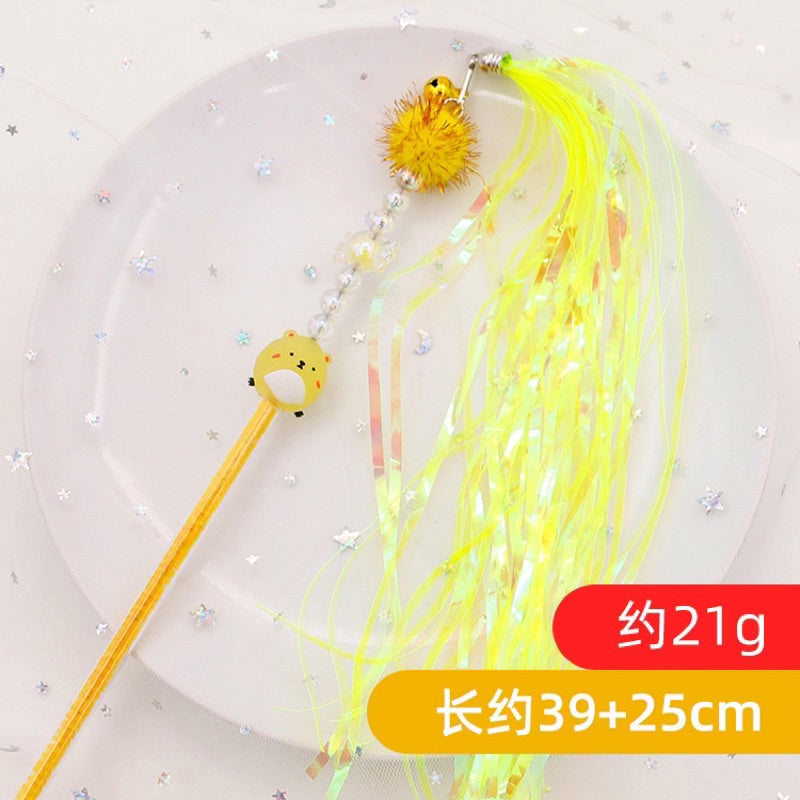 Colorful Cat Teaser Collection Fun Toy Kitten Stick Wand Chaser