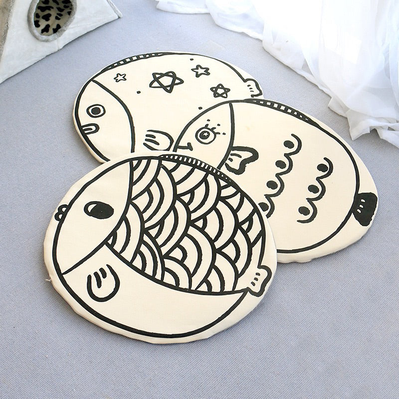 Fish Canvas Pet Sleeping Pad Mat Mattress Cat Dog