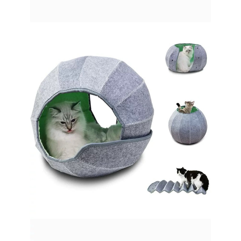 Felt Snail Cat House Multi Function Transformer Pet Bed