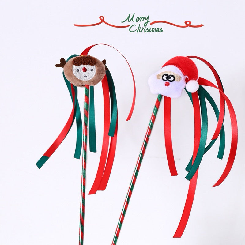 Pawfessor Cat Teaser with Tassels Christmas Wand Stick Chaser