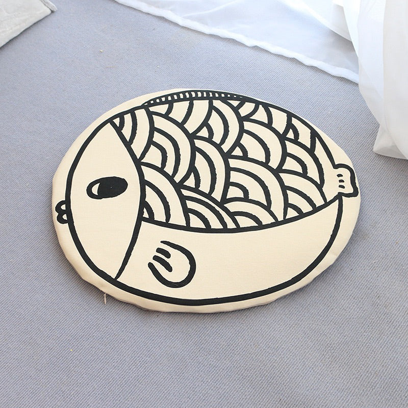 Fish Canvas Pet Sleeping Pad Mat Mattress Cat Dog