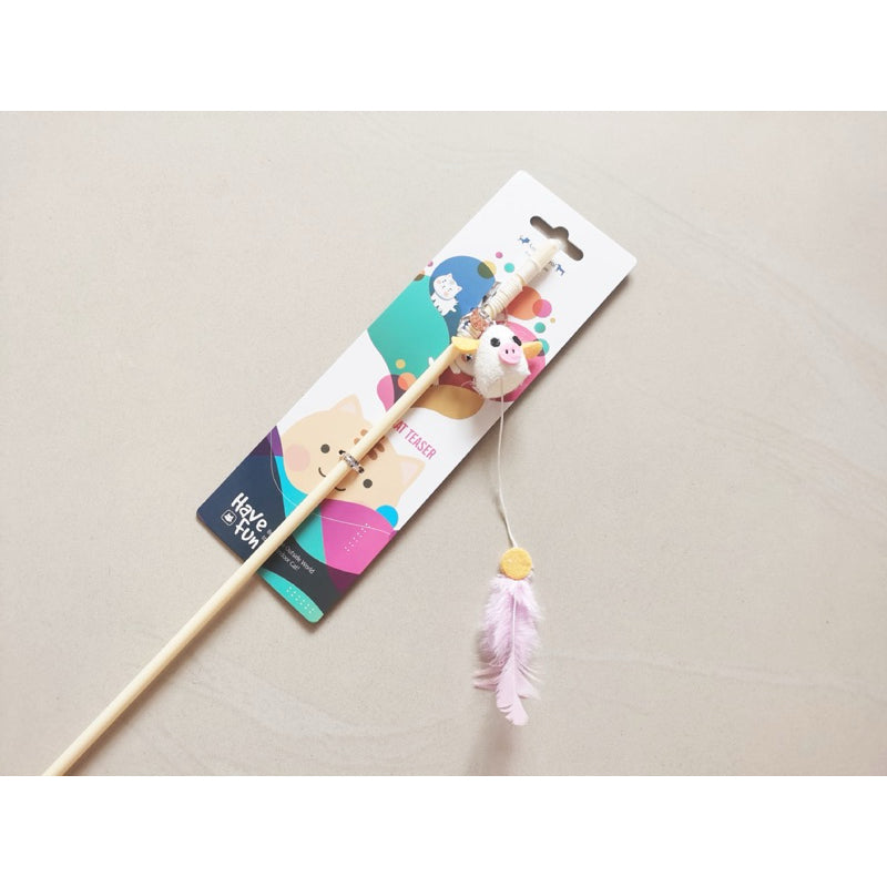 Cat Teaser Long String with Cocoon Kitten Toy for Pet Active Training Stick Wand Amy Carol