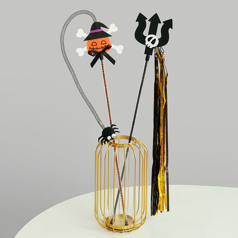 Halloween Cat Teaser Pumpkin Wand Stick Chaser Pet Toy Limited Edition