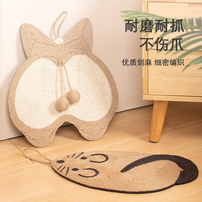 Corgi butt Sisal Scratcher Scratch Board Pad Cat Sleep Mat Pet Toy