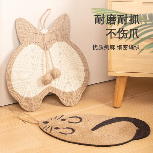 Corgi butt Sisal Scratcher Scratch Board Pad Cat Sleep Mat Pet Toy