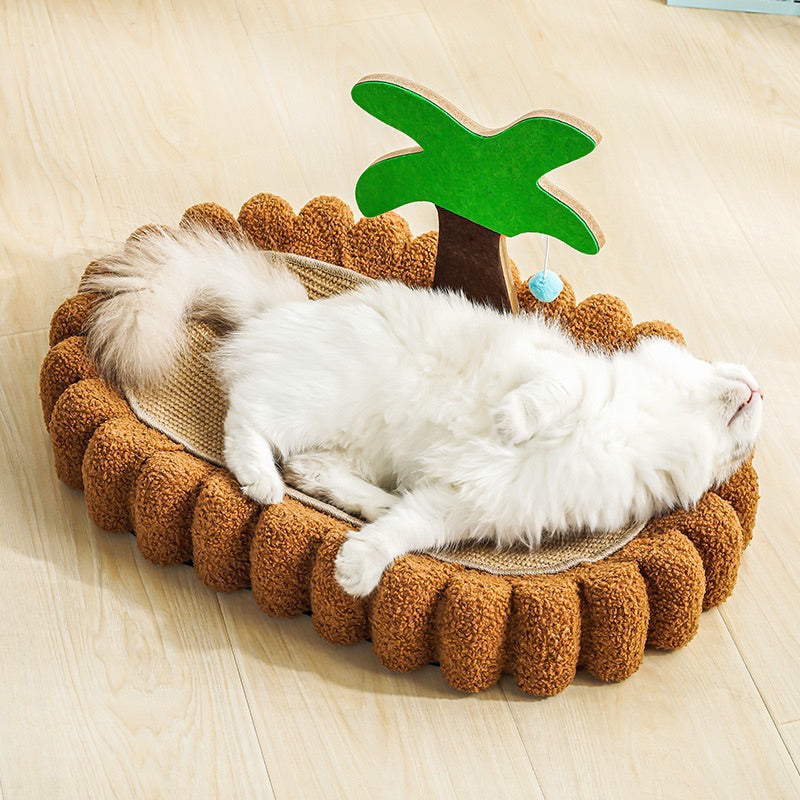 MeowFairy Money Tree Cat Scratcher Bed Scratch Board Sisal Sleeping Pad