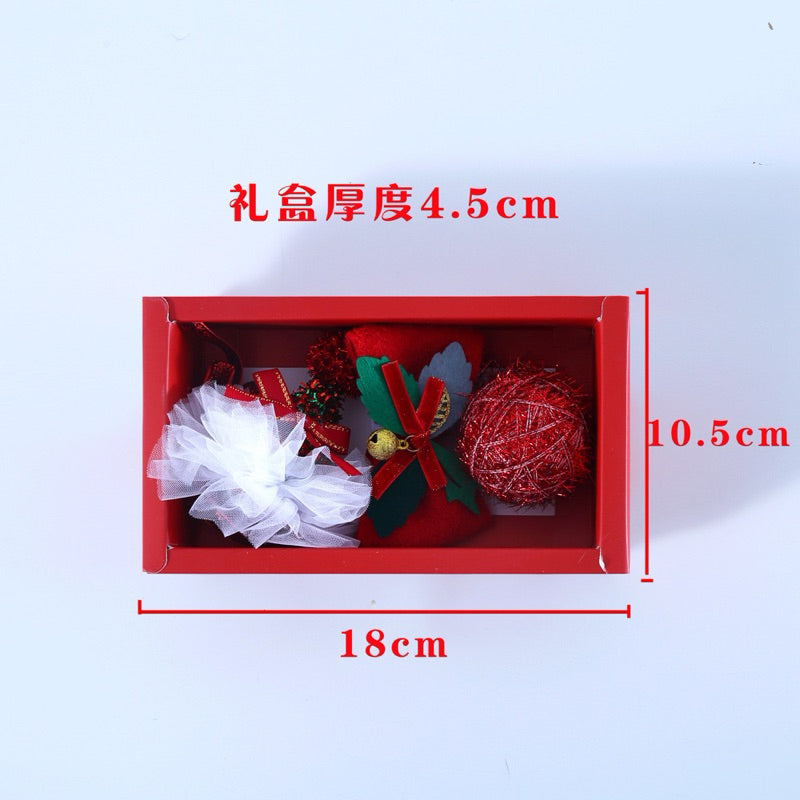 Christmas Gift Set for Cat Chaser Ball Hat Bow tie Collar Pet