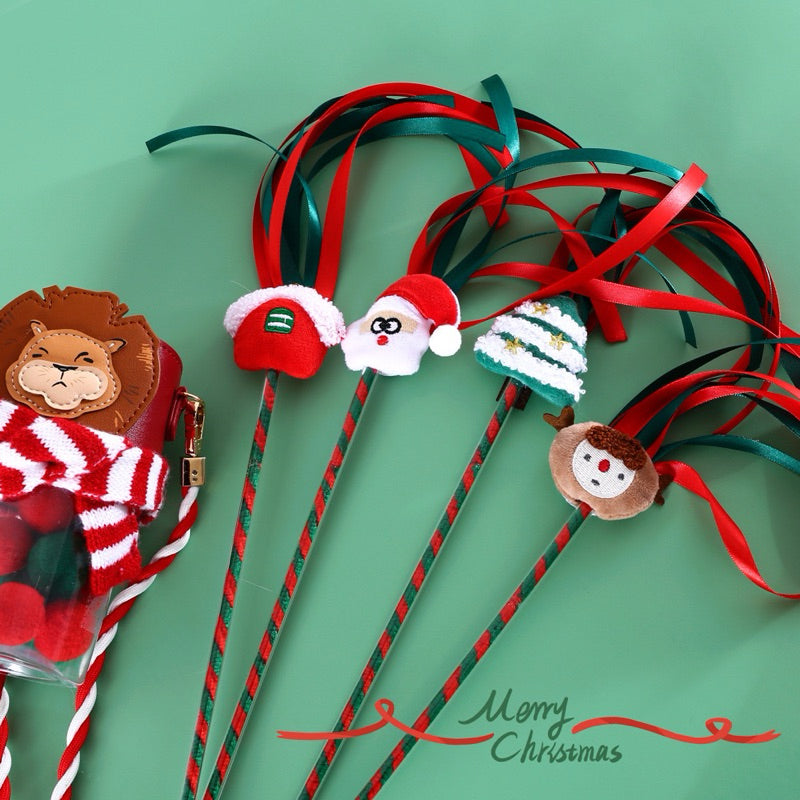 Pawfessor Cat Teaser with Tassels Christmas Wand Stick Chaser