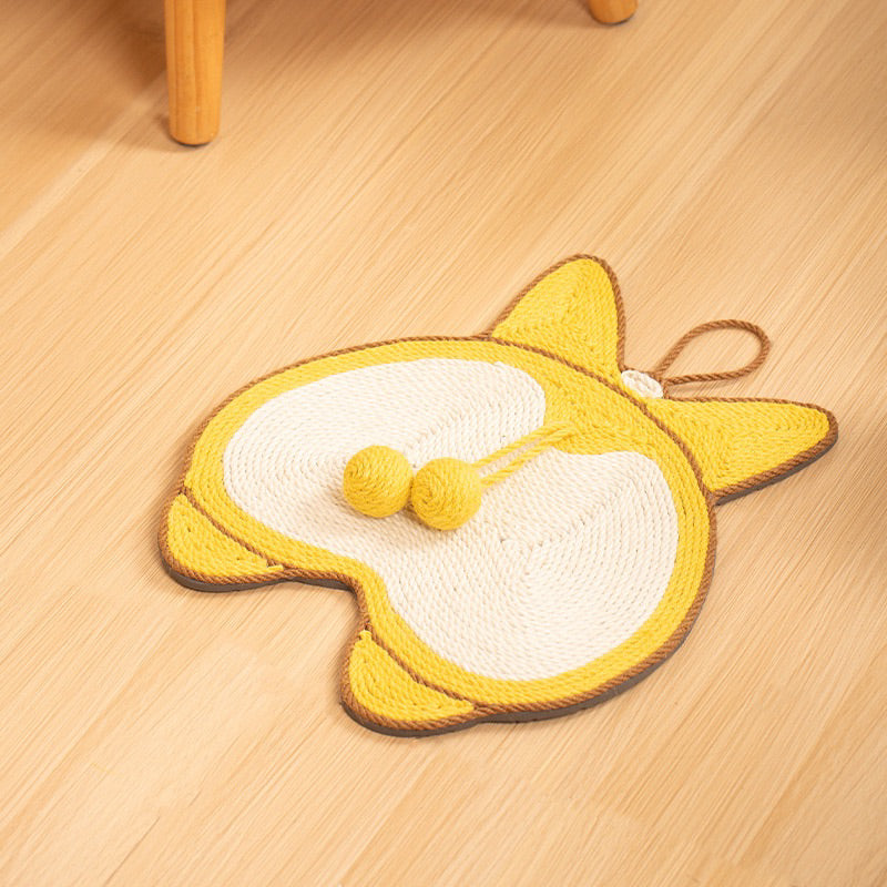 Corgi butt Sisal Scratcher Scratch Board Pad Cat Sleep Mat Pet Toy