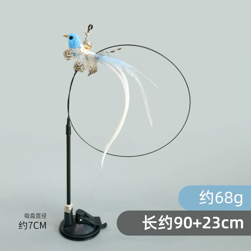 New Cat Teaser Artificial Bird Cat Teaser with Suction Pad