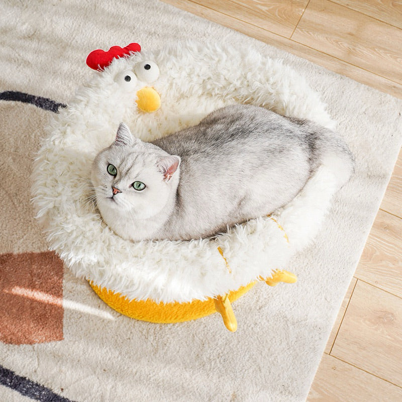 Zeze Chicken Nest Cat Bed Scratcher Post with Teaser Pet Bed