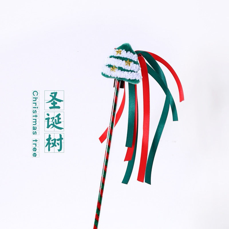 Pawfessor Cat Teaser with Tassels Christmas Wand Stick Chaser