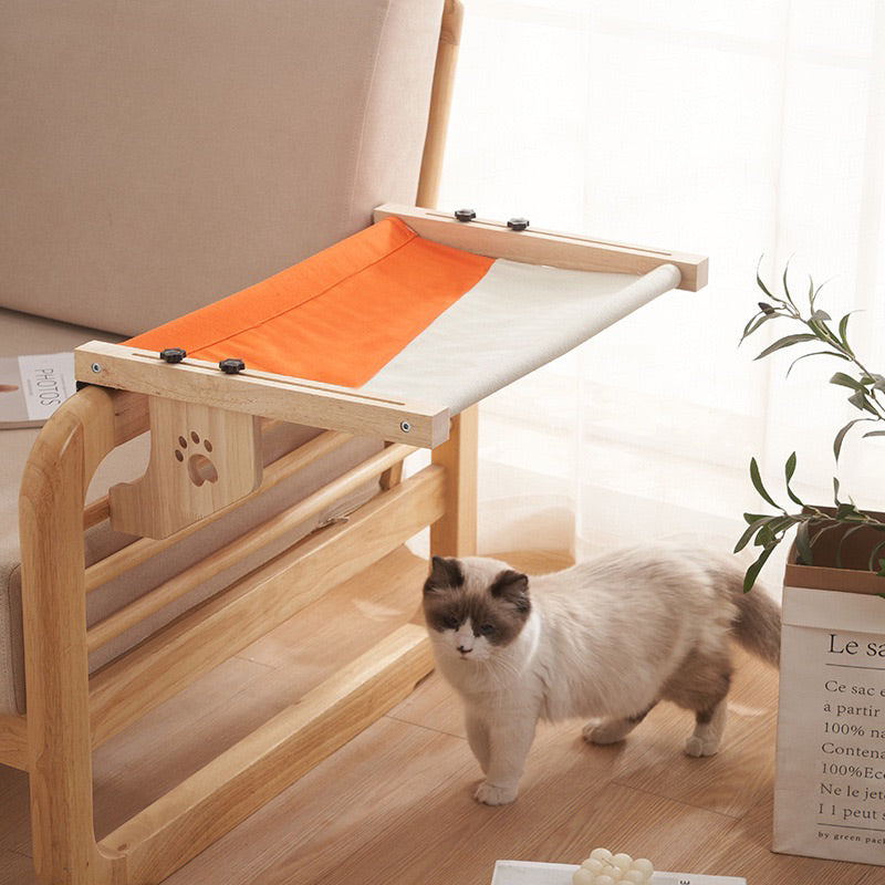 Woonden hammock by bed Cat Bed Resting Chair Solid wood