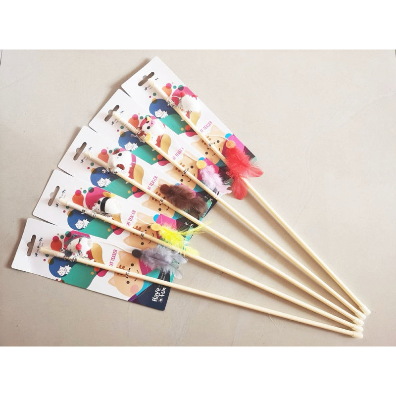 Cat Teaser Long String with Cocoon Kitten Toy for Pet Active Training Stick Wand Amy Carol