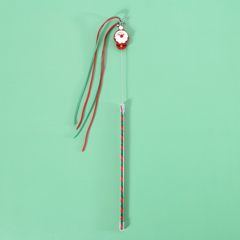 Christmas theme cat teaser pet toy chaser stick wand