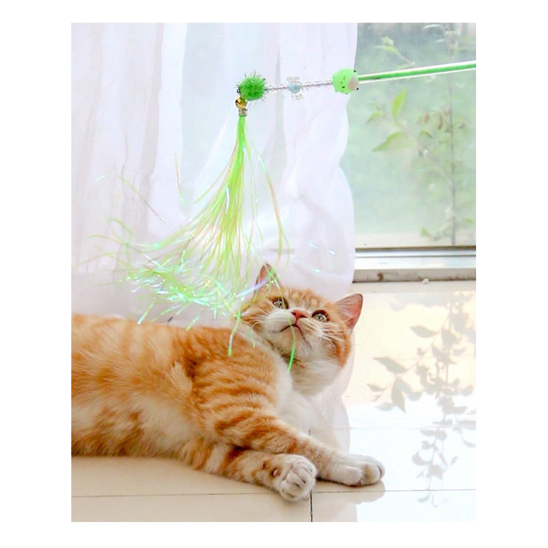 Colorful Cat Teaser Collection Fun Toy Kitten Stick Wand Chaser