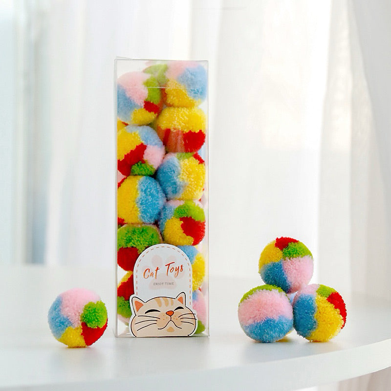 Small Fluffy Ball Cat Toy Chaser Gift Set