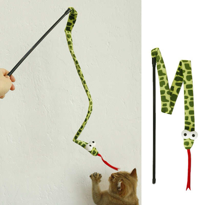 Cat Teaser Soft Green Snack with Plastic Paper Long Pet Toy