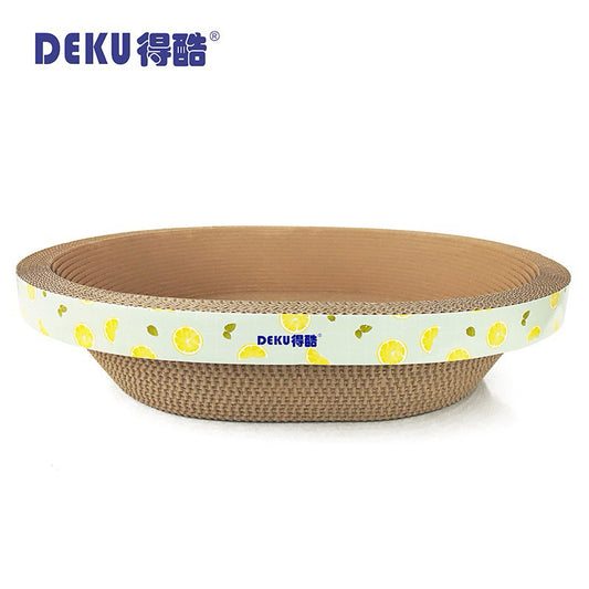 Deku Round Ellipses Cat Scratch Board Scratcher Bed
