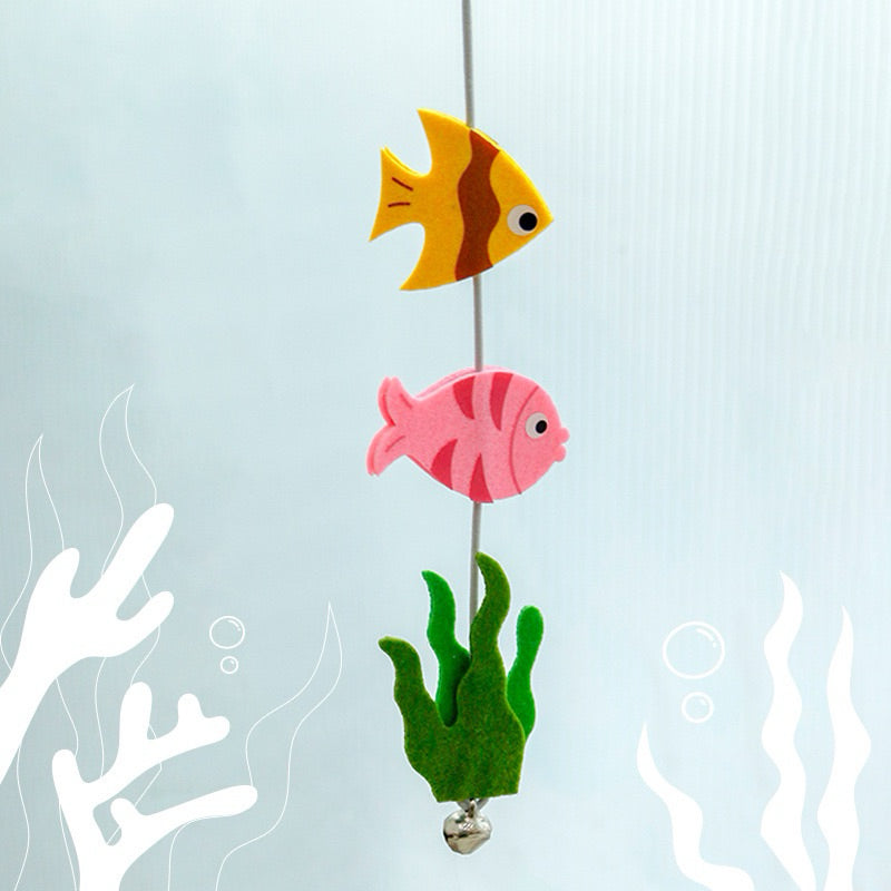 Shark chase Fish Cat Teaser Pet toy Wand Chaser Stick