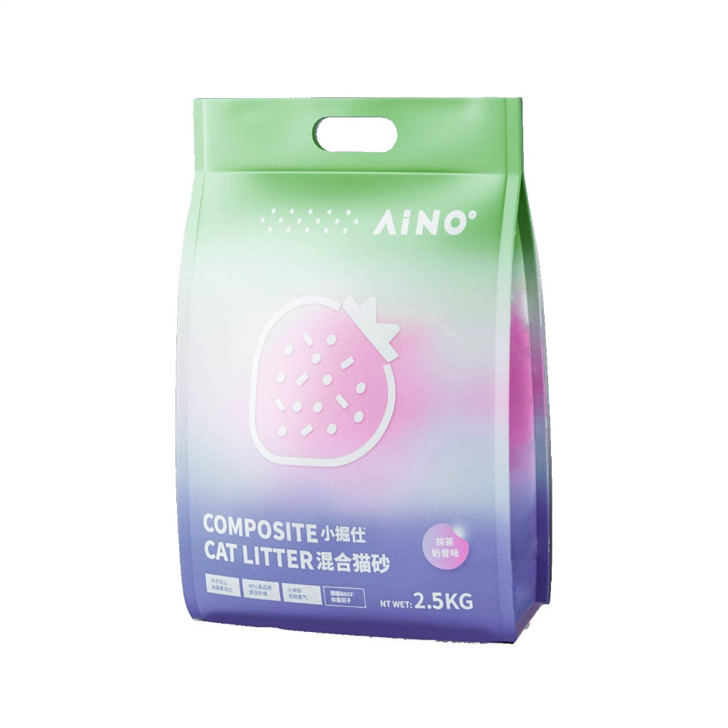AiNo Strawberry Milk Shake Cat Litter Sand Tofu Mix Pet Greentea Macha 2.5kg