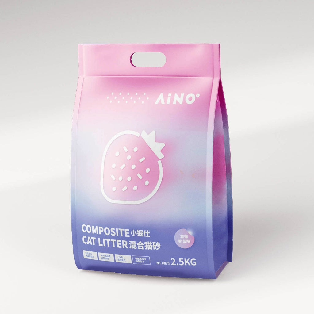 AiNo Strawberry Milk Shake Cat Litter Sand Tofu Mix Pet Greentea Macha 2.5kg