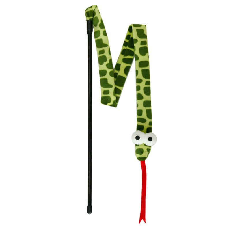 Cat Teaser Soft Green Snack with Plastic Paper Long Pet Toy