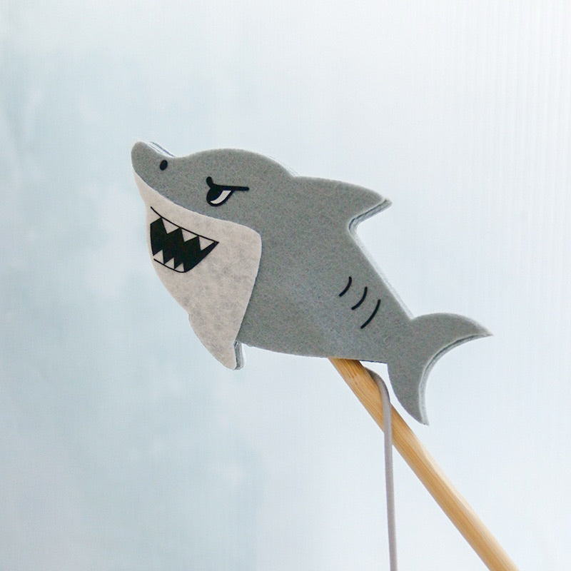 Shark chase Fish Cat Teaser Pet toy Wand Chaser Stick