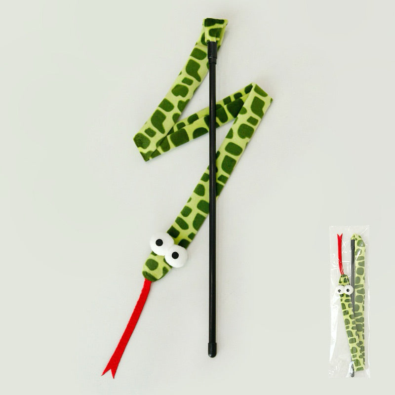 Cat Teaser Soft Green Snack with Plastic Paper Long Pet Toy