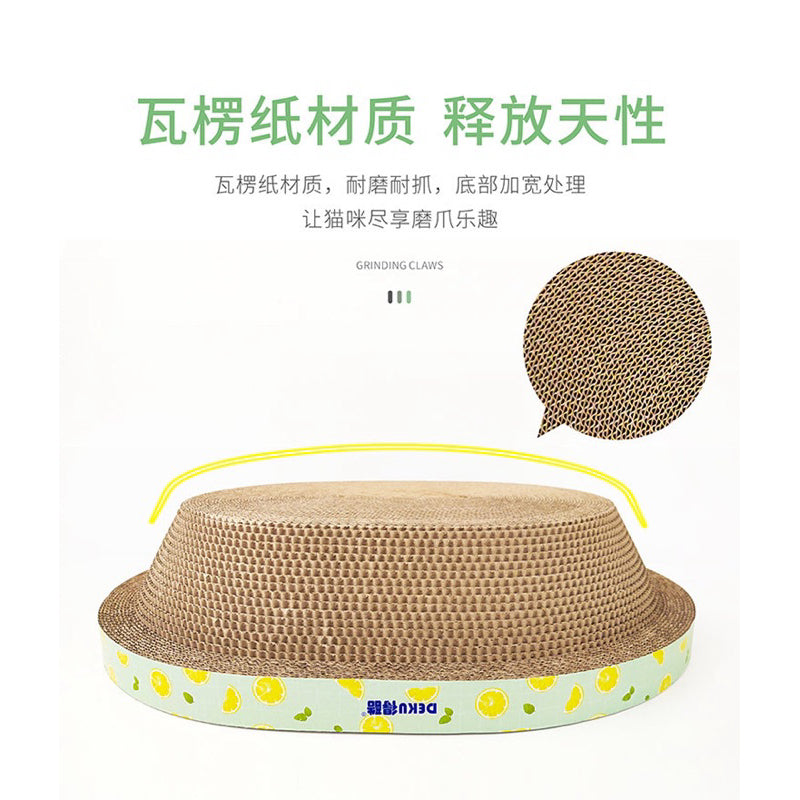 Deku Round Ellipses Cat Scratch Board Scratcher Bed