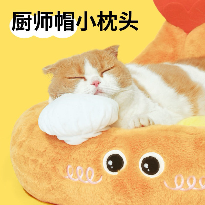 Purlab Tempura Ebi Shrimp Cat Dog Bed Pet House Pad Mat
