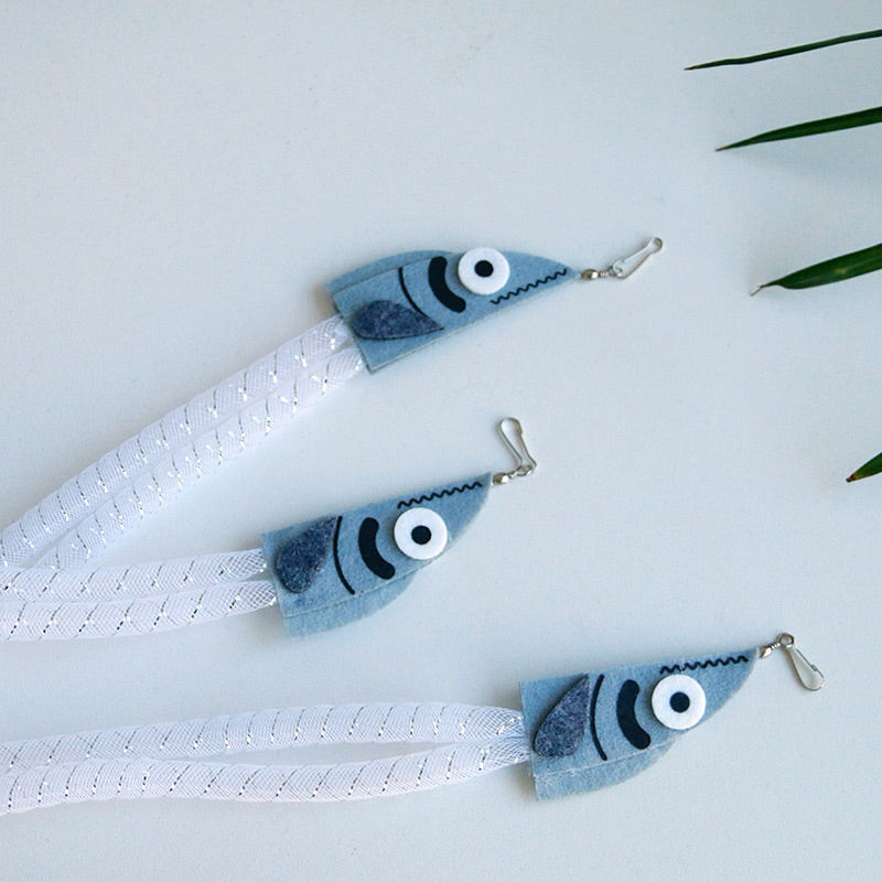 Hairtail Fish Cat Teaser Long Plastic Tube Pet Toy Chaser