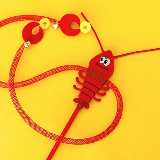 Pawfessor Shrimp has Money Cat teaser for CNY new year Cat Toy Wand Stick Long Pet Chaser