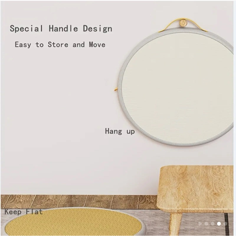 Cat Scratch Pad Rounded Double Sides Natural Kintted Dust-Free Durable For People And Cats Both