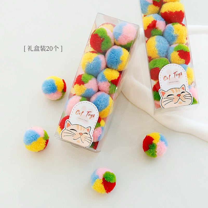 Small Fluffy Ball Cat Toy Chaser Gift Set