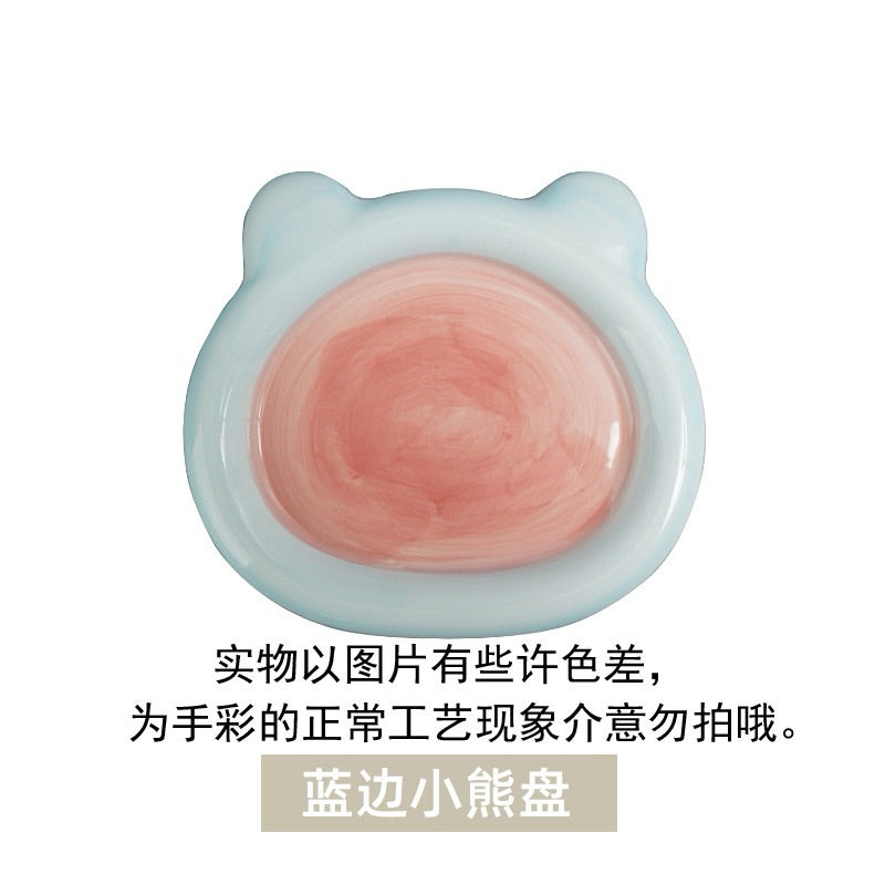 Ceramic Pet Feeding Bowl Cat Dog Feeder Thick Edge