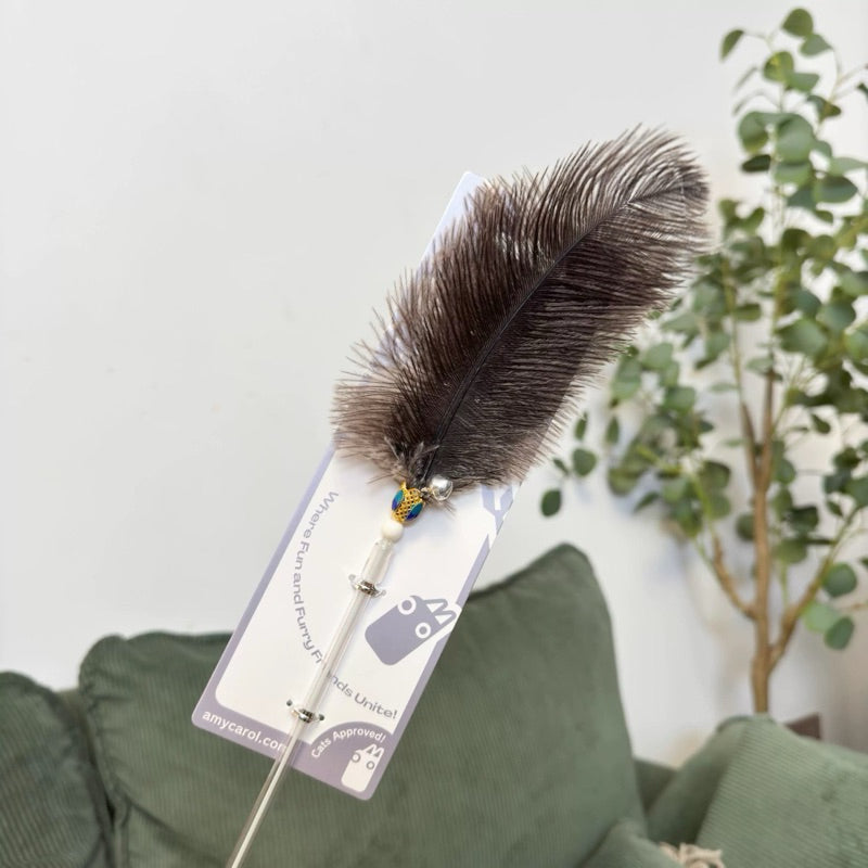 Amy Carol Telescopic Ostrich Feather Cat Teaser – Durable & High-Quality Interactive Toy