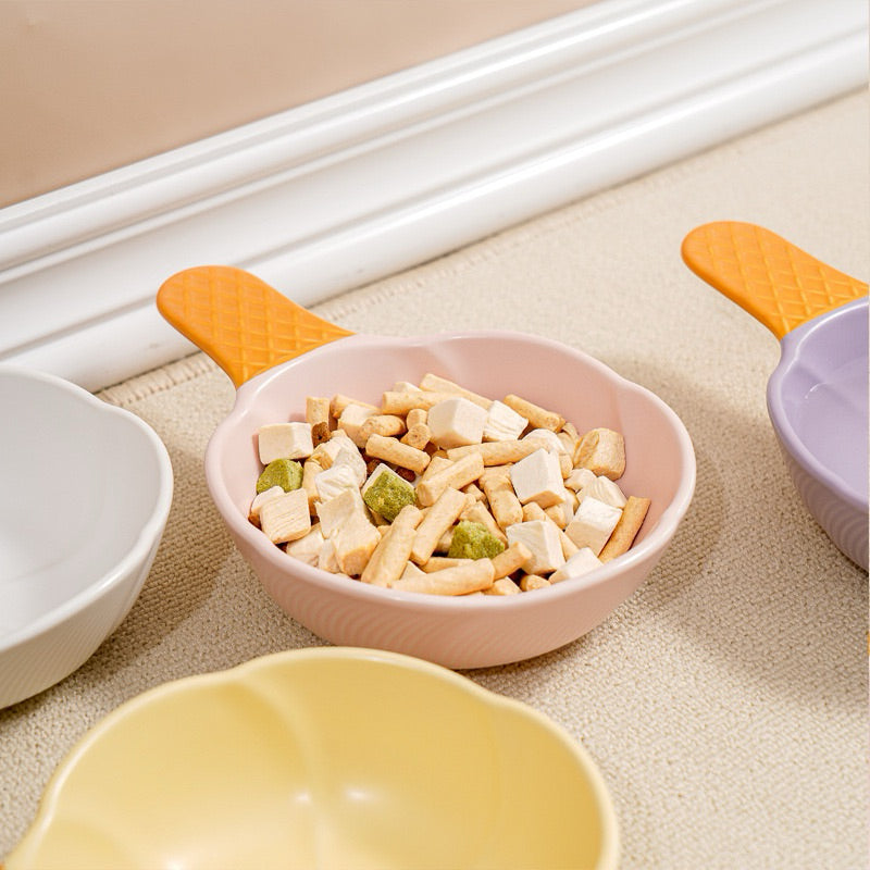 Icecream Ceramic Pet Bowl Cat Dog Feeder with Handle