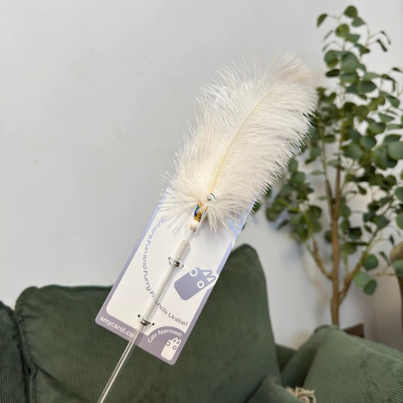 Amy Carol Telescopic Ostrich Feather Cat Teaser – Durable & High-Quality Interactive Toy