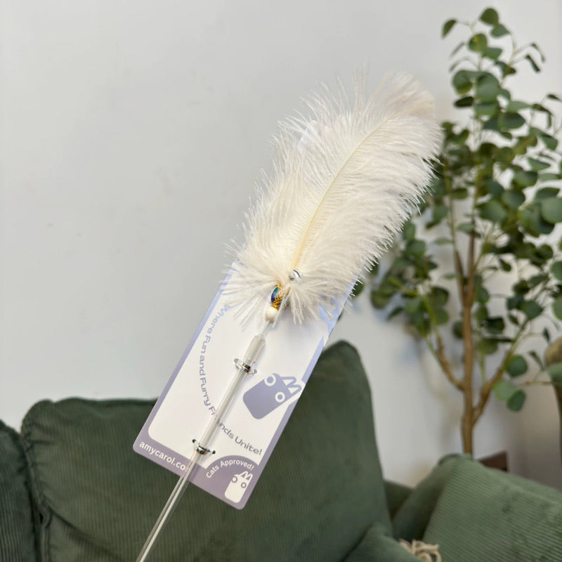 Amy Carol Telescopic Ostrich Feather Cat Teaser – Durable & High-Quality Interactive Toy