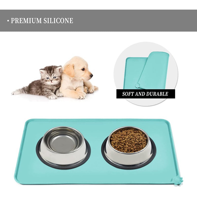 Silicone Rubber Pet Eating Tray Soft Pad Cleaning Mat Cat Dog Feeding Tray
