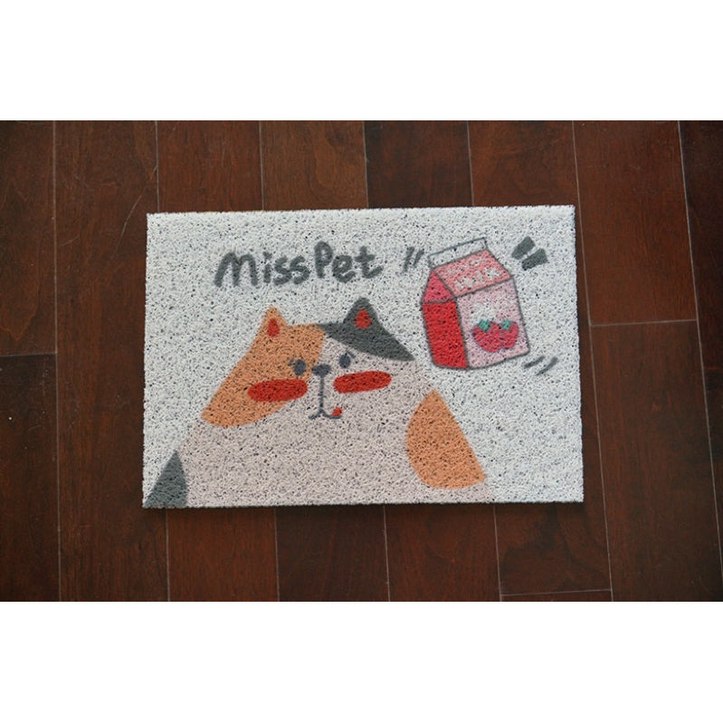Misspet Cat Litter Box Mat Door Pad Cat Design