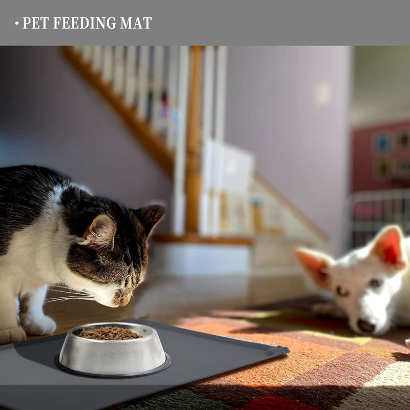 Silicone Rubber Pet Eating Tray Soft Pad Cleaning Mat Cat Dog Feeding Tray