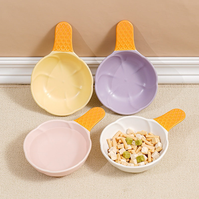 Icecream Ceramic Pet Bowl Cat Dog Feeder with Handle