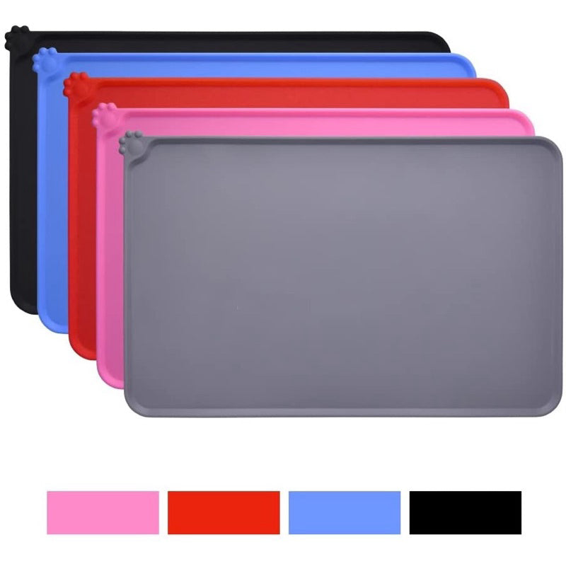Silicone Rubber Pet Eating Tray Soft Pad Cleaning Mat Cat Dog Feeding Tray