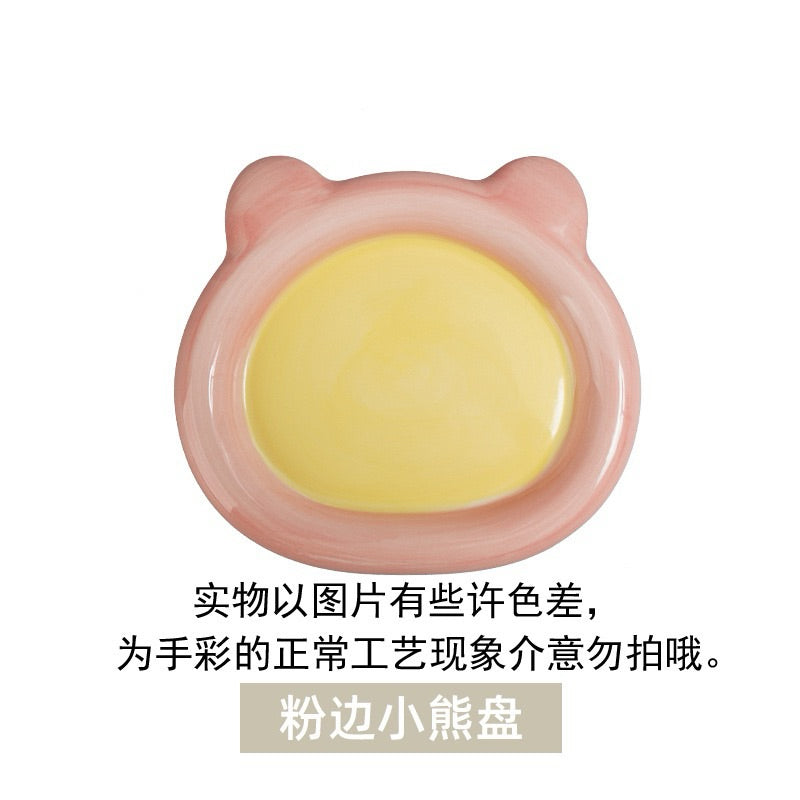 Ceramic Pet Feeding Bowl Cat Dog Feeder Thick Edge