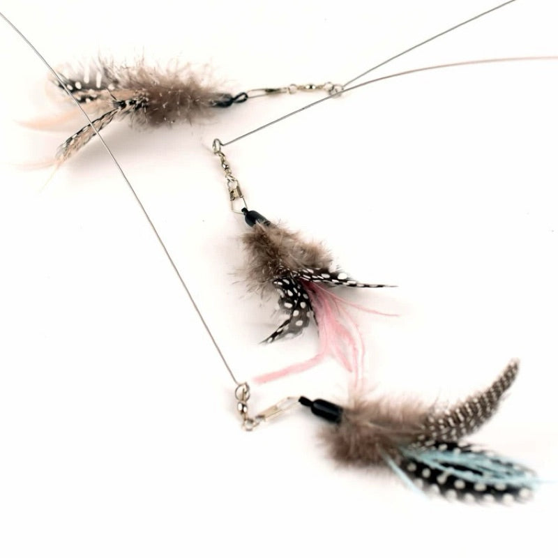 Amy Carol Irregular Feather Teaser Wand – Durable & Fun Cat Toy