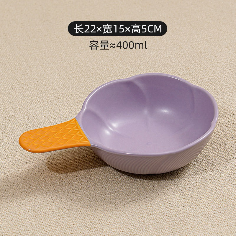 Icecream Ceramic Pet Bowl Cat Dog Feeder with Handle