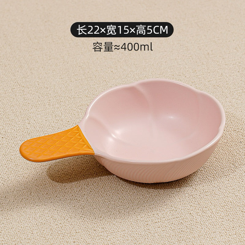 Icecream Ceramic Pet Bowl Cat Dog Feeder with Handle