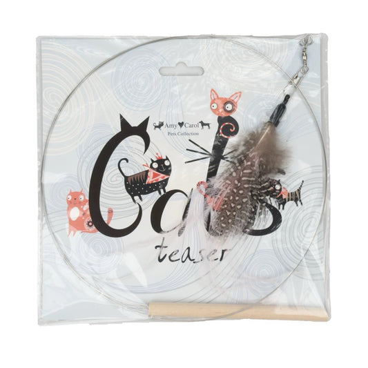 Amy Carol Irregular Feather Teaser Wand – Durable & Fun Cat Toy